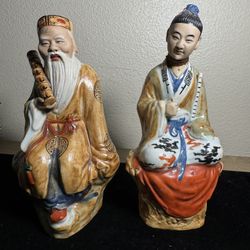 Chinoiserie Porcelain Taoist Immortal Scholar Zhang Guola