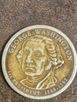 PRESIDENTIAL DOLLAR COIN GEORGE WASHINGTON 2007 P Pos B W/EDGE PICS