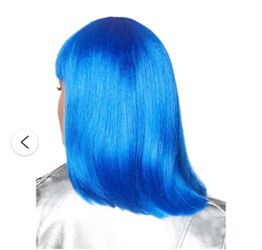 Blue Bob Wig with Bangs