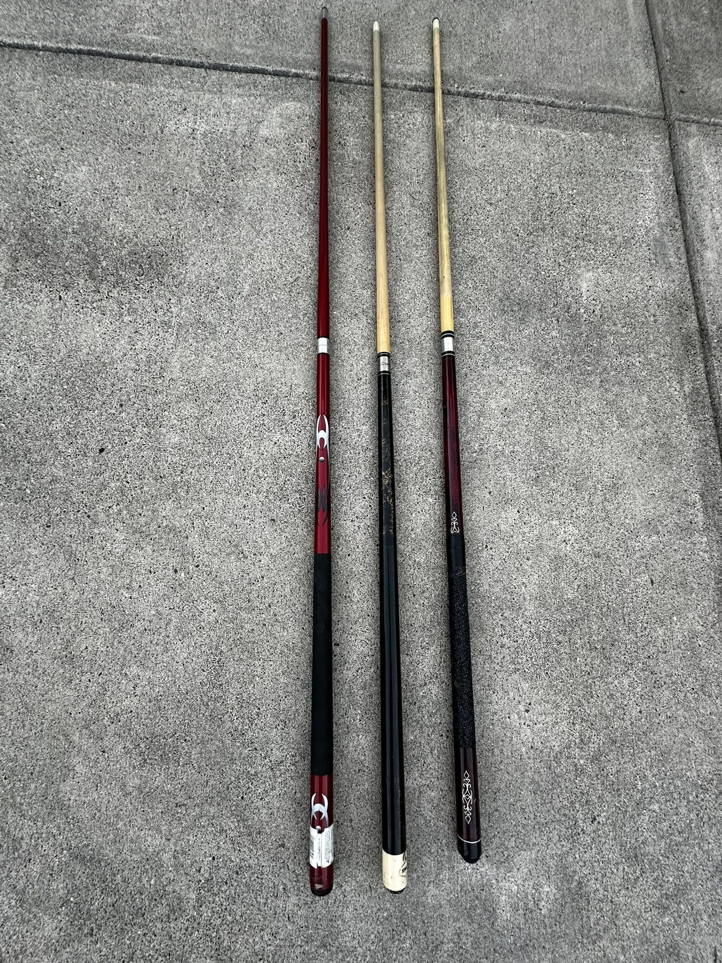 pool cues 50 for all three