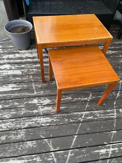 Nice Mid-Century Modern Teak Nesting Tables - Set of 2