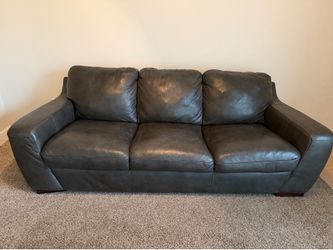 Gray leather couch