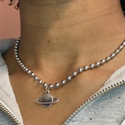 saturn planet necklace 