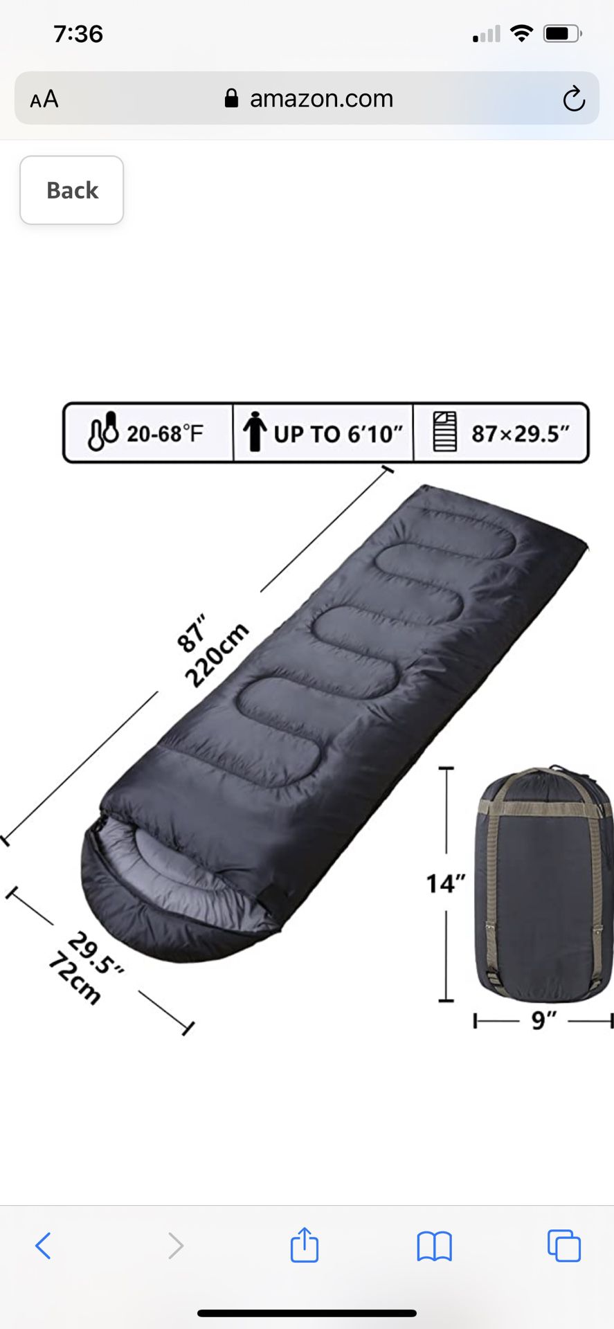 Envelope Camping Sleeping Bag for Adults, Youth，Kids & Boys, Great for 4 Season,Portable for Backpacking Traveling Hiking Waterproof Lightweight Outdo