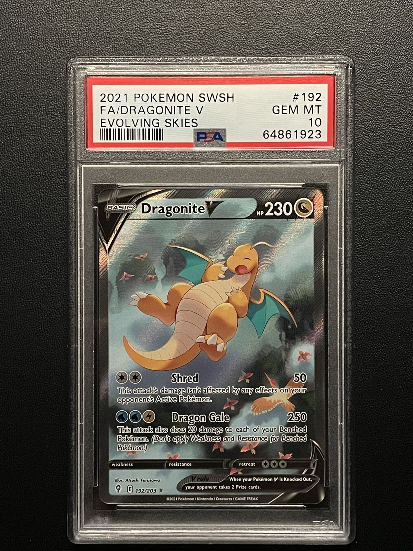 PSA 10 Pokemon Dragonite V Alternate Art Evolving Skies