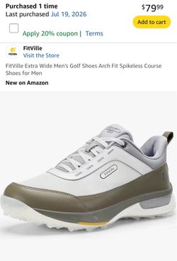FitVille Extra Wide Men's Golf Shoes Arch Fit Spikeless Course Shoes for Men