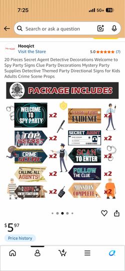 Free spy party supplies - small signs, napkins, forks