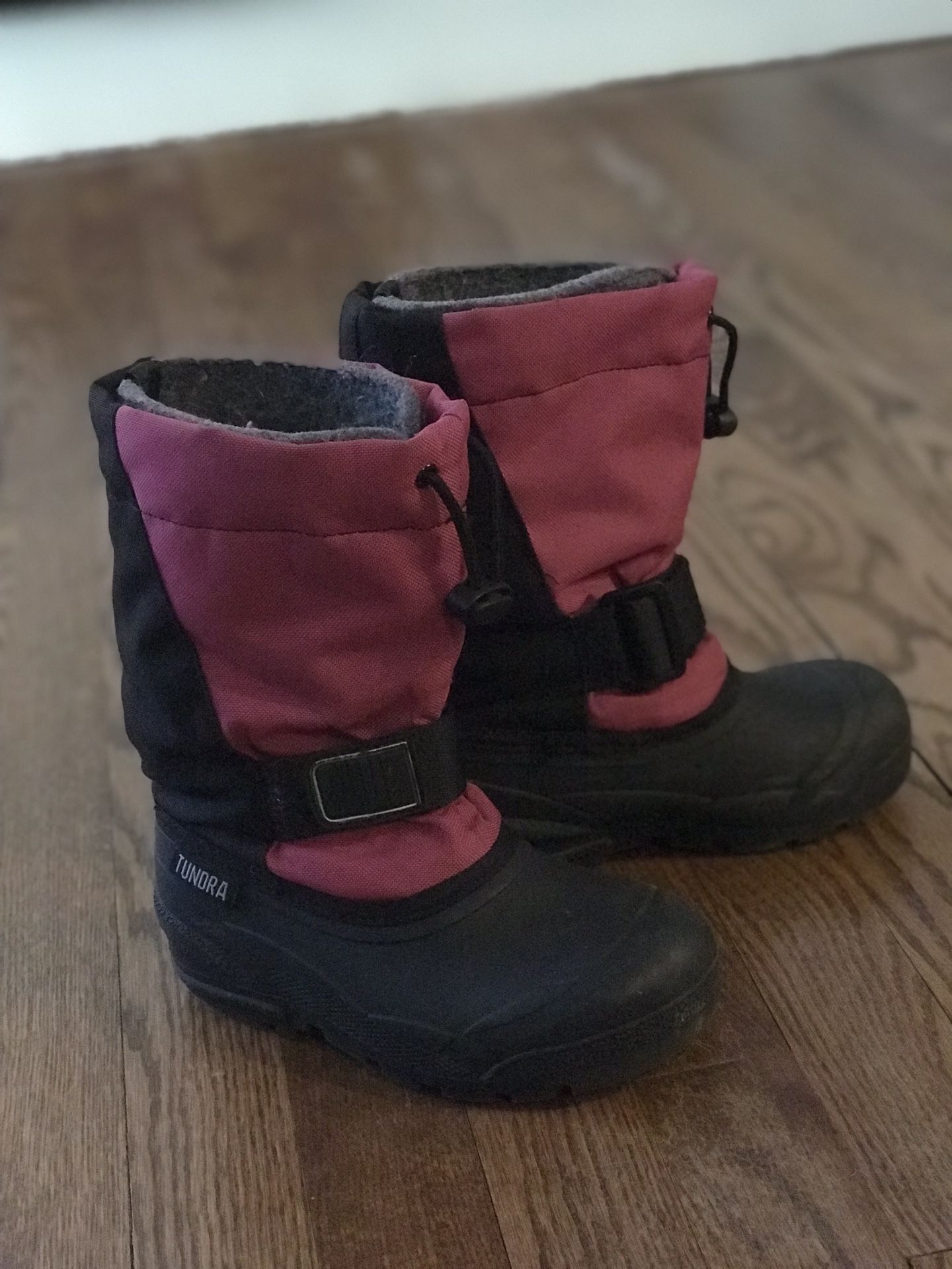 Girls Pink/Black Snow Winter Boots (Tundra, Size 12, Toddler/Little Girls/Big Kids)