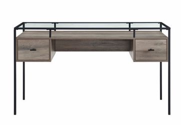 Walker Edison Fulton Desk Gray Wash color.