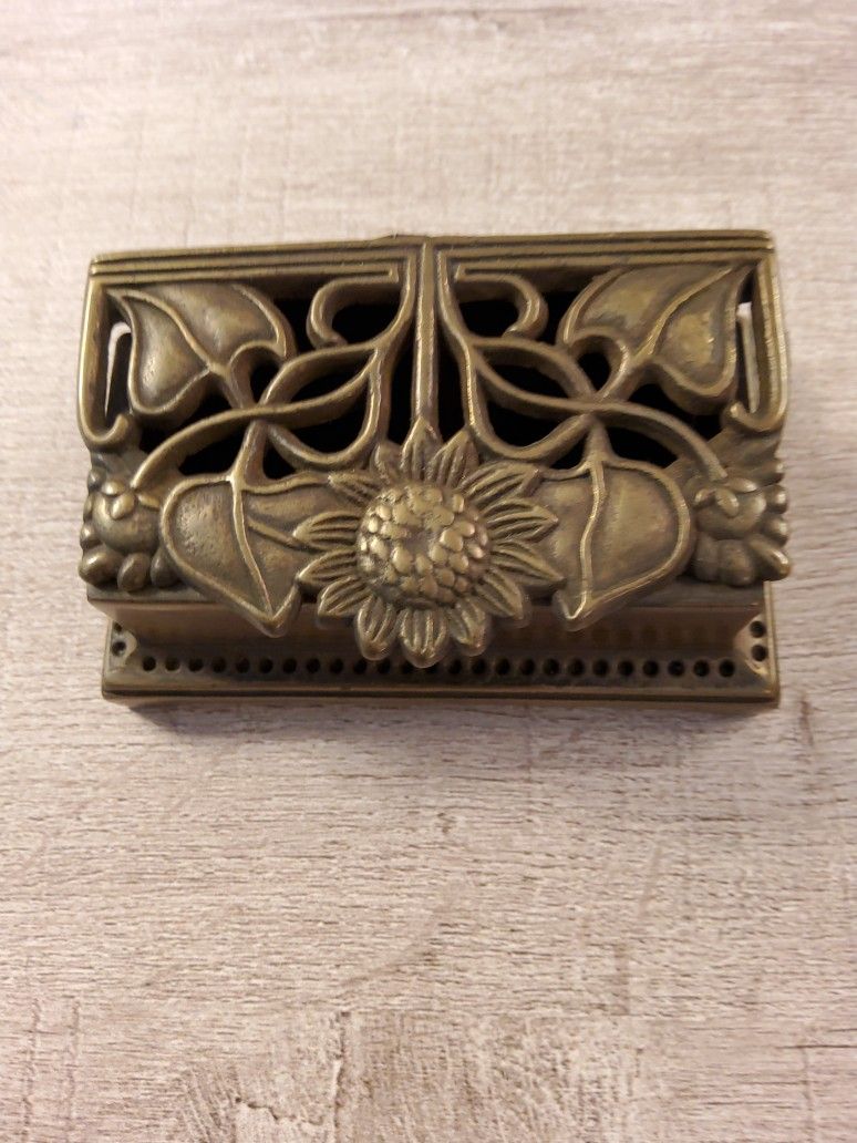 A Brass Vintage Two Roll Stamp Holder In Really Nice Condition . Size . 4"× 2"× 2" .