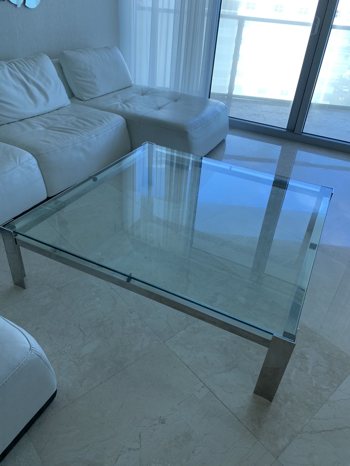 square glass table