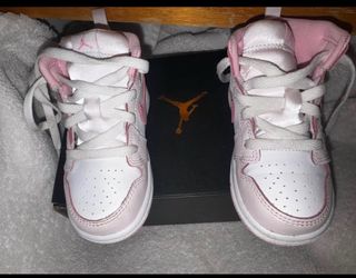 Nike Air Jordan 1 Mid TD Toddler Shoes Size 7C Pearl Pink/White (DQ8425-600)