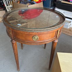 Antique Table With Glass Top