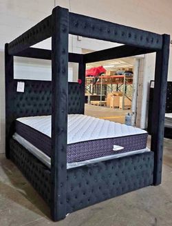 NEW KING SIZE CANOPY BED WITHOUT MATTRESS AND FREE DELIVERY ORDER HERE PAY ON DELIVERY