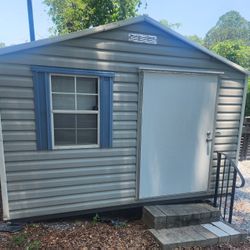 12x12 Gray Metal Storage Building 