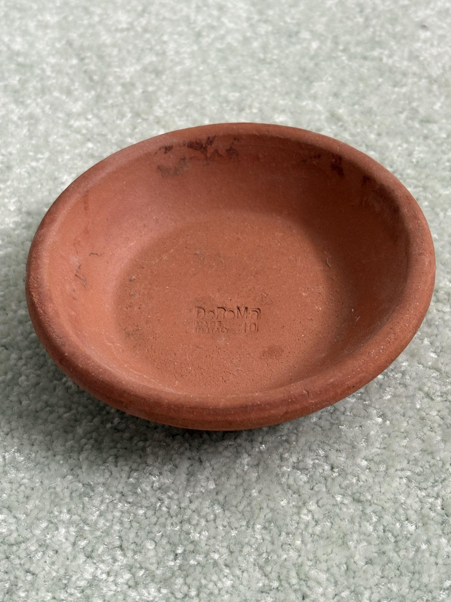 Small Shallow Terra-Cotta DoRoMa Pet Bowl Made In Italy