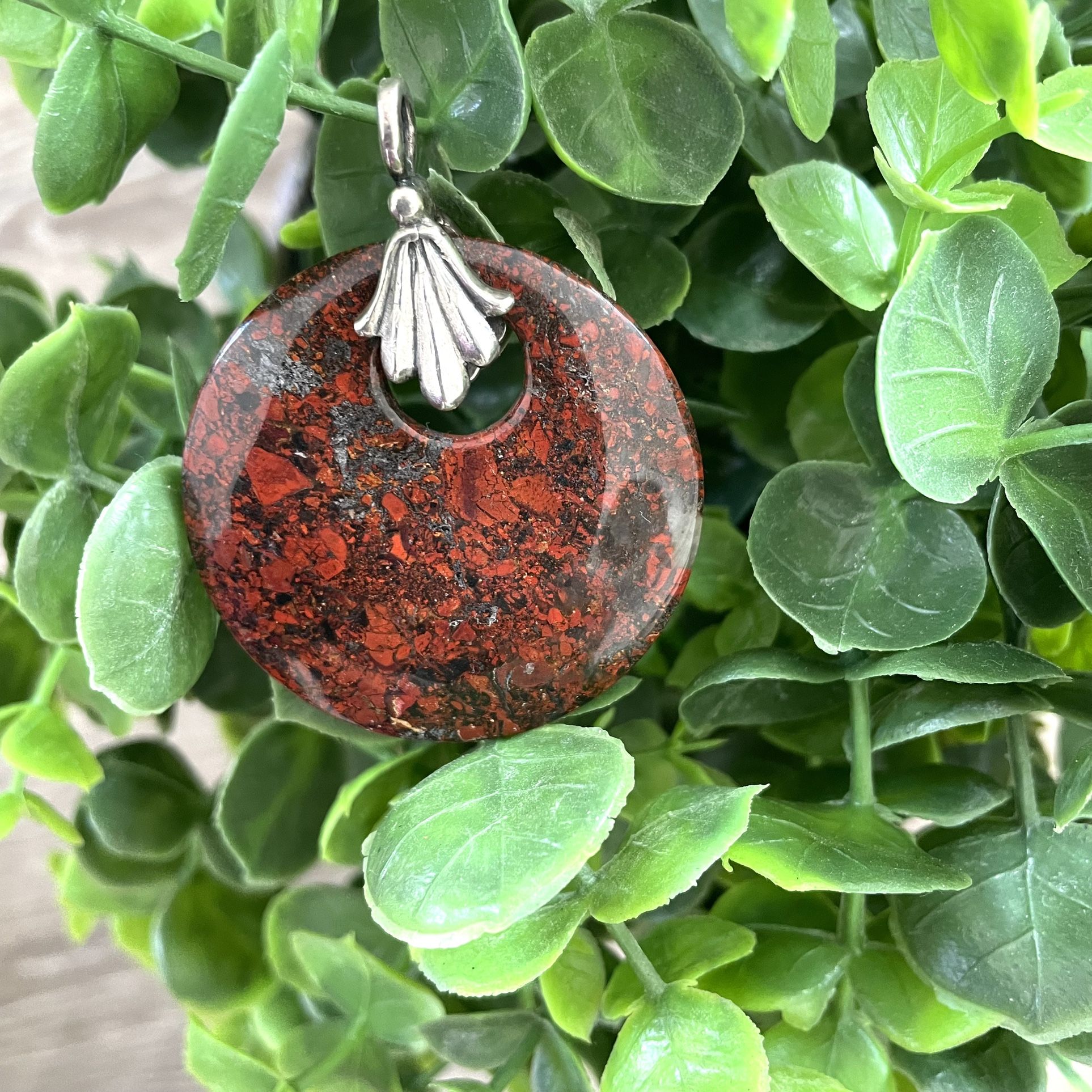 Mahogany Obsidian Pendant On Silver Clasp