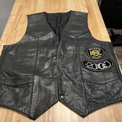 Leather motorcycle style vest