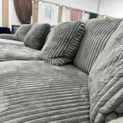 🔥Brans New 🌼LİNDYN FOG 2 PİECE SECTONİAL SOFA WİTH CHAİSE 🔥$10 PAYMENT 