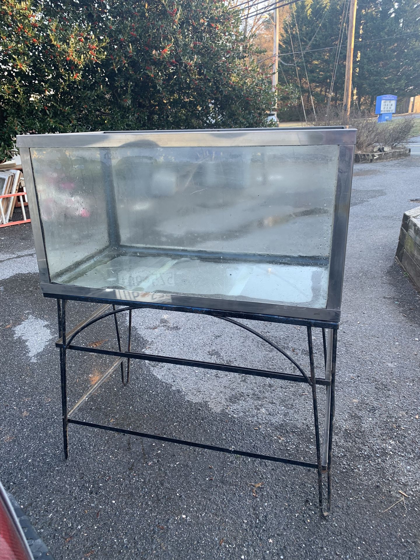 Very Heavy And Big Fish Tank With Metal Stand 