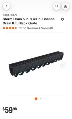 NEW RELN 5” x 40” Channel Drain Kit – Trench Drain, Driveway Drainage, Garage, Patio, Yard – 6 Available