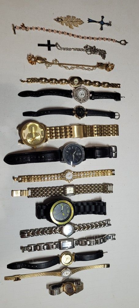 Lot of 13 watches Diesel, Gruen, Picard & Cie, etc