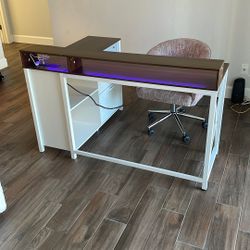 Led Light Desk With Chair