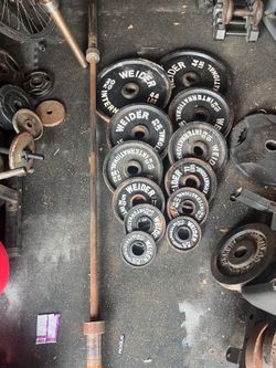 Olympic weights with barbell