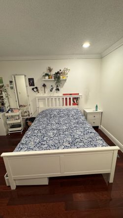 White Queen Bed Frame With Drawers