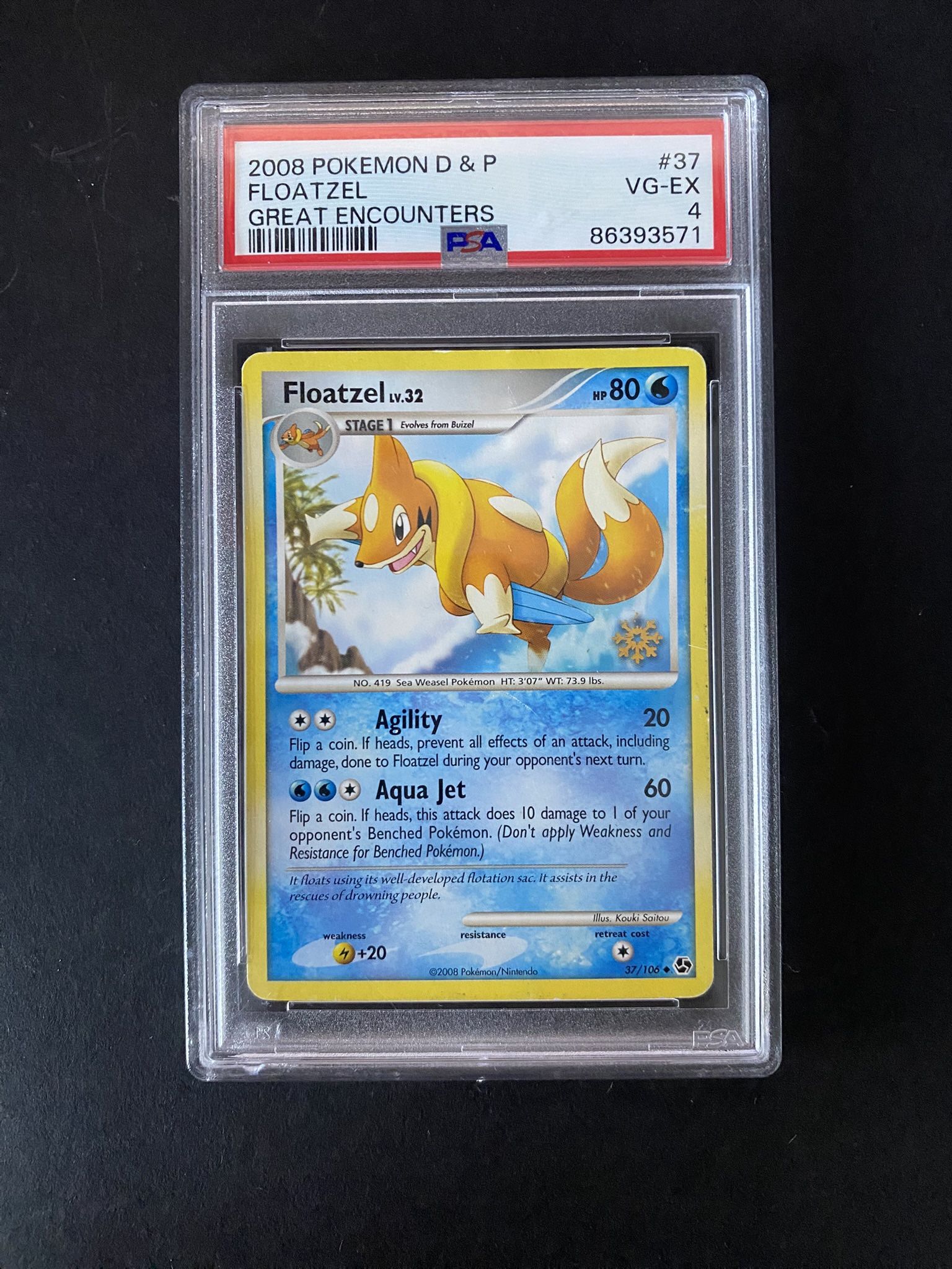 2008 Pokémon D&P Floatzel 37/106 Advent Calander Promo PSA 4