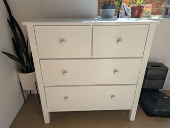 White solid wood dresser