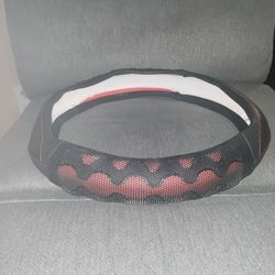Red and black steering wheel cover