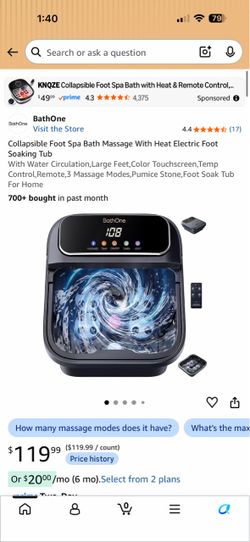 Collapsible Foot Spa Bath Massage With Heat Electric Foot Soaking Tub