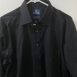 Black Button Down Long Sleeve Dress Shirt 