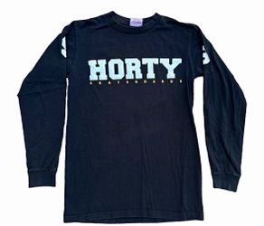 90’s vintage shortys skateboard spellout long-sleeve black T-shirt Small