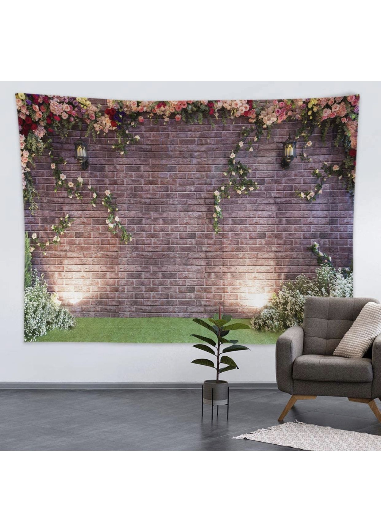 Brick Wall & Flower Backdrop 