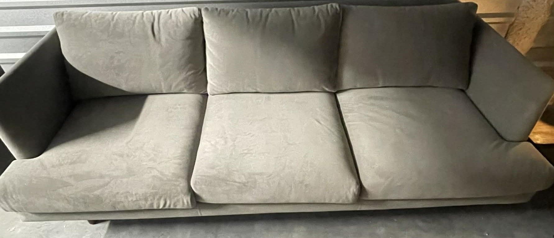 2 - Velvet QUARE ARM SOFA GREY SUEDE