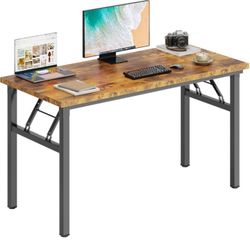 DlandHome Folding Table Computer Desk Workstation Table Conference Table Home Office Desk, Fully Assembled (47 Inches, Retro