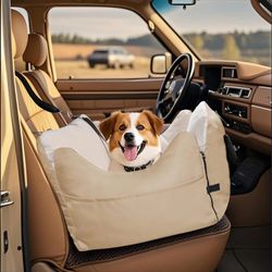 Dog Car Seat for Small Dogs, Portable Dog Booster Seat with 2 Safety Leashes, Waterproof and Comfortable with Thick Foam Filling, Pet Travel Carrier B