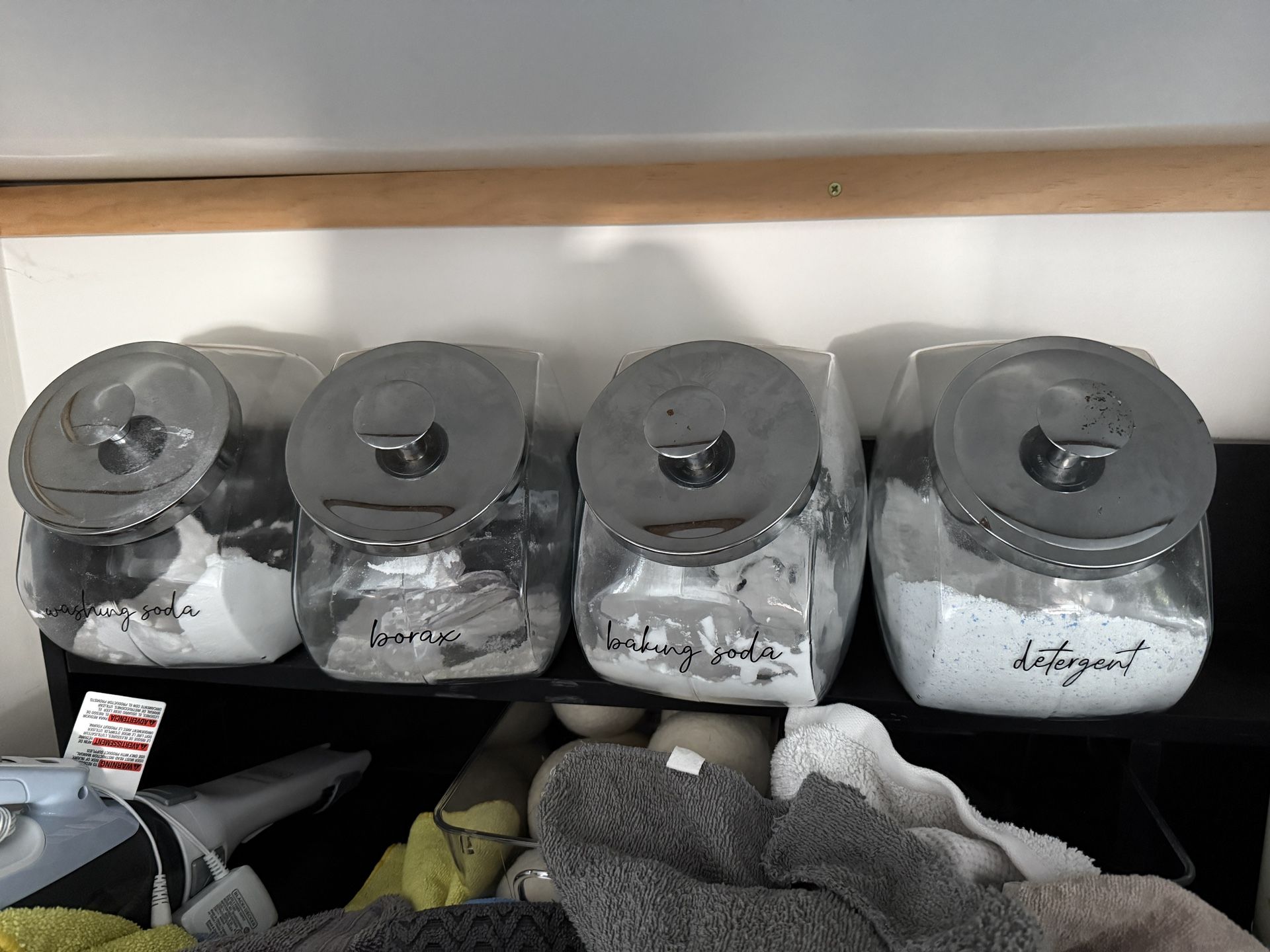 4 Heavy Duty Glass Containers Candy Jar With Lid (I Used For Laundry Container)