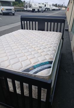 FULL BED FRAME WITH BOX AND MATTRESS