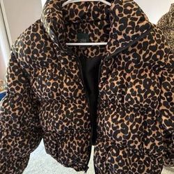Viral Target Cheetah Puffer Jacket 