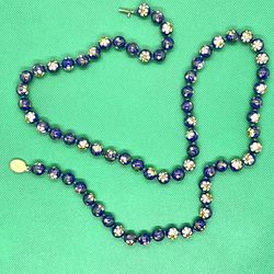 Vintage Estate Cloisonne Blue Necklace