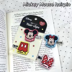 Mickey Or Minnie Hair Clips Set, New