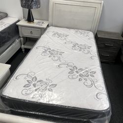 Twin bed, Mattress, Box Spring, And Nightstand