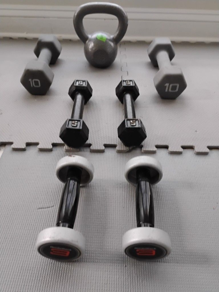 Dumbbells Set and Kettlebell