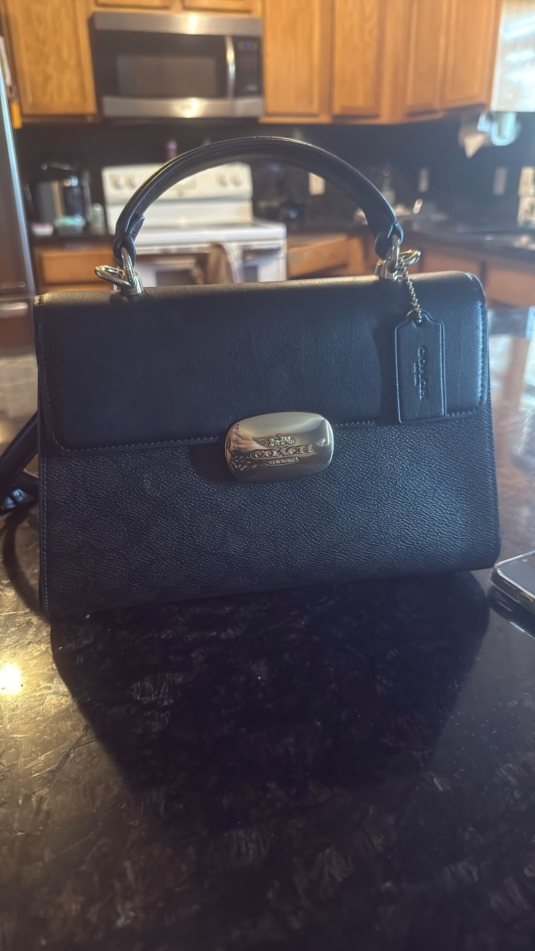 Coat, Brown And Black Purse