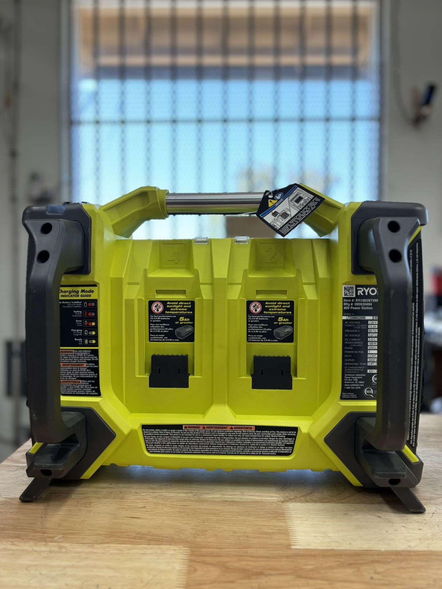 Ryobi 40V 1800-Watt Portable Battery Power Station Inverter Generator and 4-Port Charger (Tool Only) (ULN)