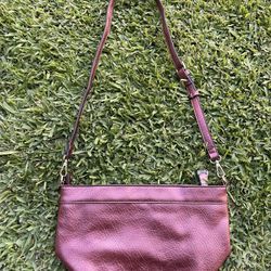 Burgundy Crossbody Shoulder Bag  Adjustable Removable Strap 
