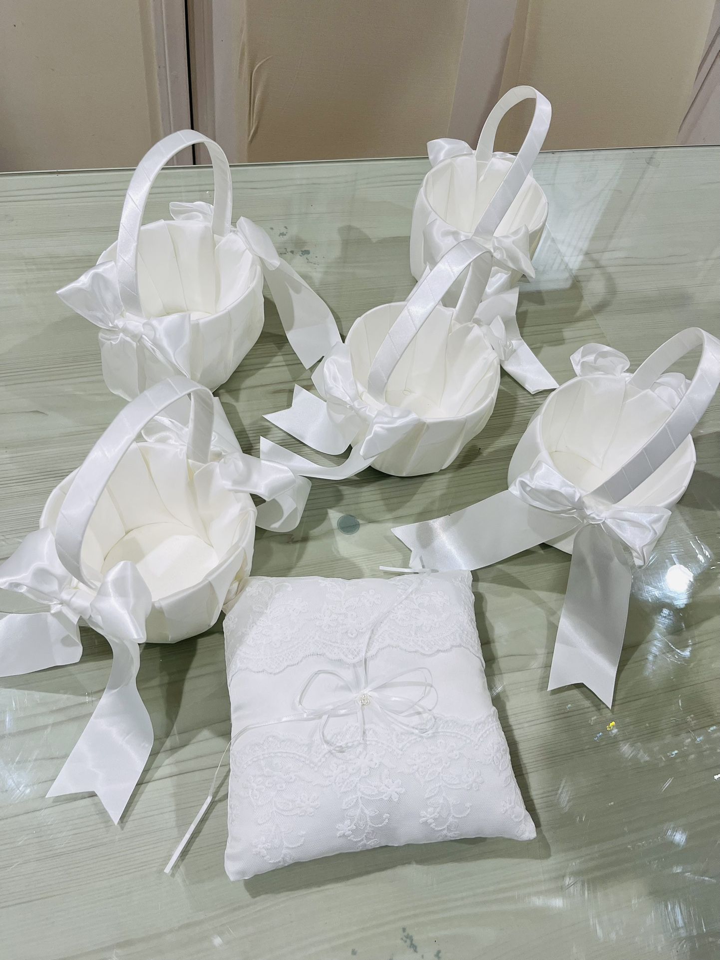 Flowers Girl Basket And Ring Pillow 